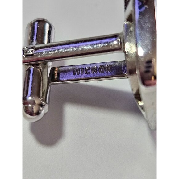 **Last Chance!! Final Sale** Silver tone vintage hickok cufflinks - Picture 5 of 10